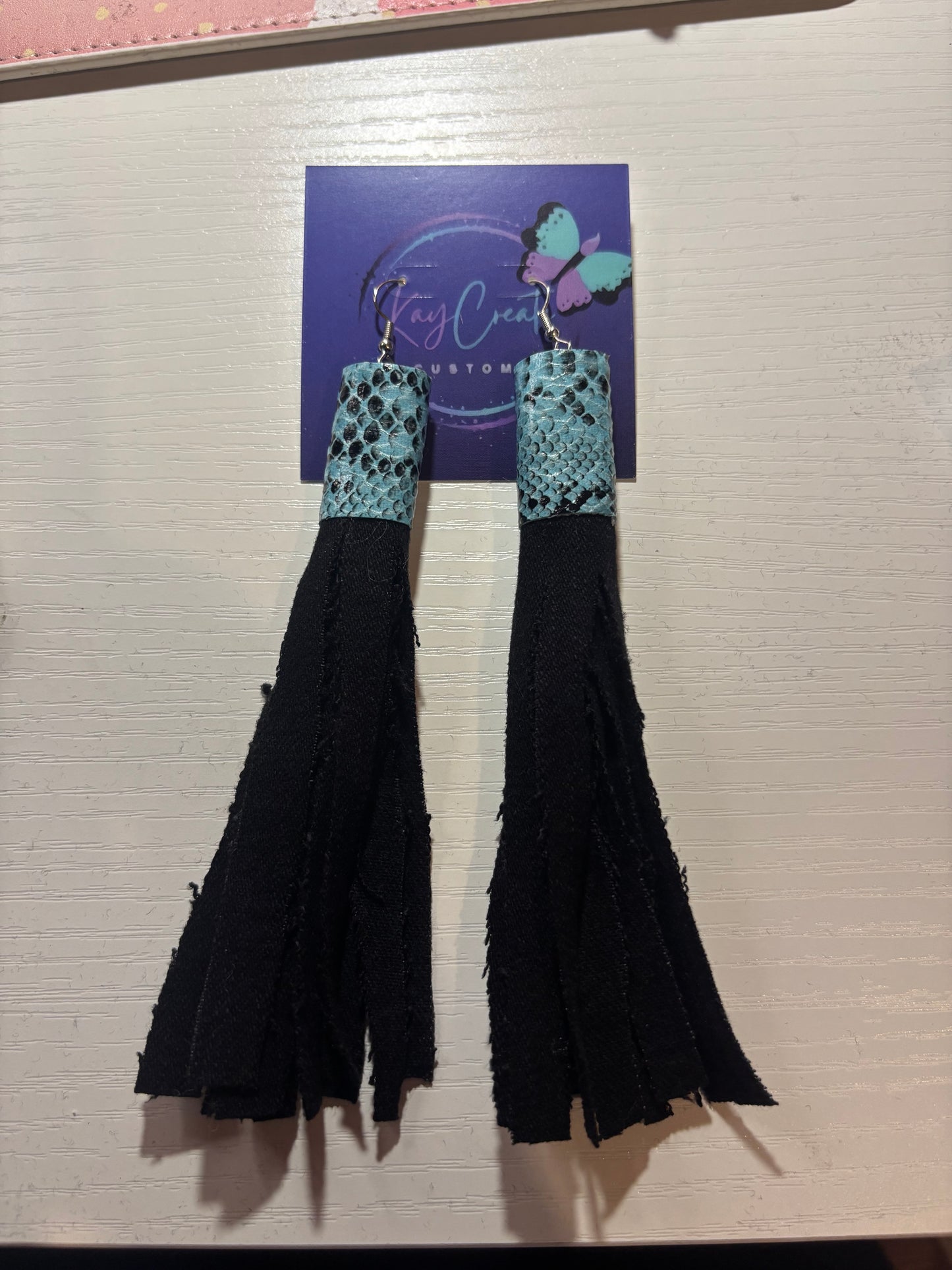 Midnight Mermaid Tassel Earrings