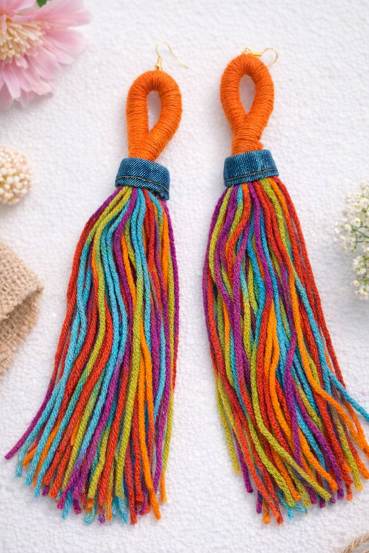 Rainbow Loop Tassel Earrings