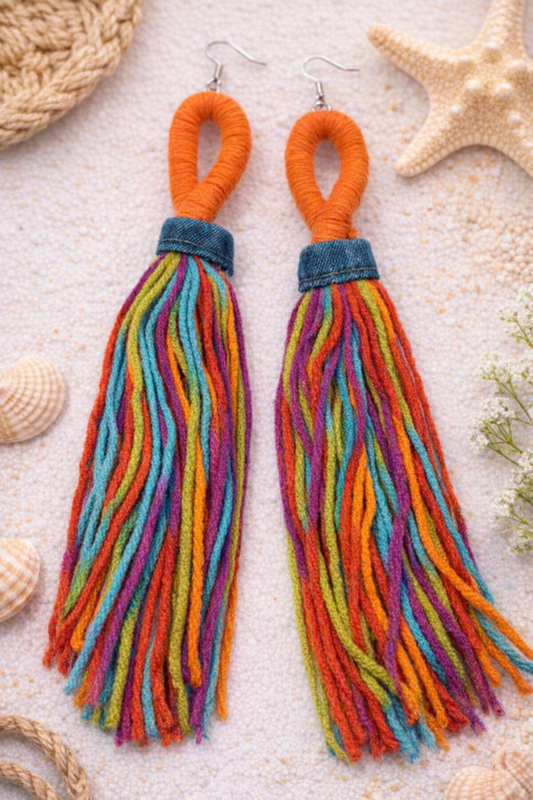 Rainbow Loop Tassel Earrings