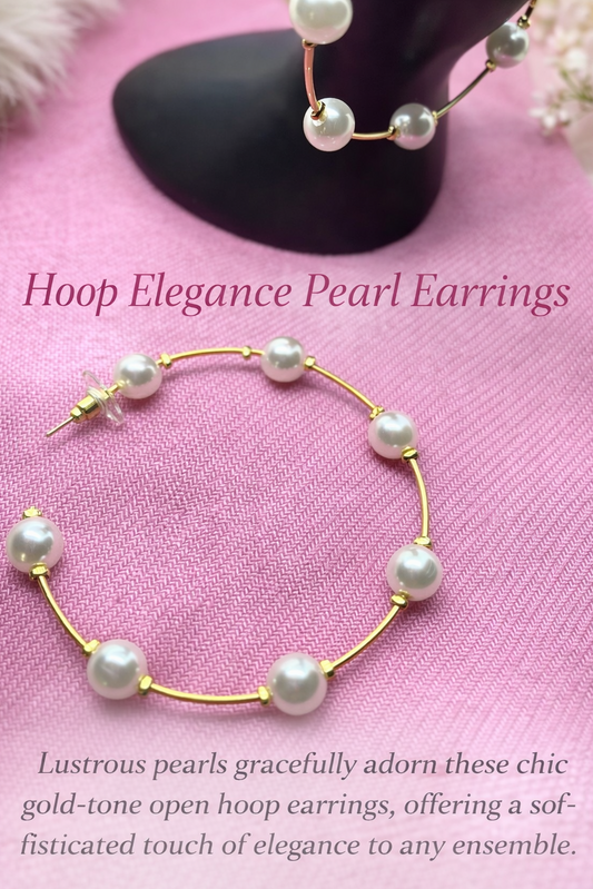 Graceful Pearl Halo Hoops