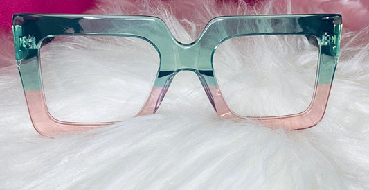 Mint to Pink Ombré Oversized Square Frames