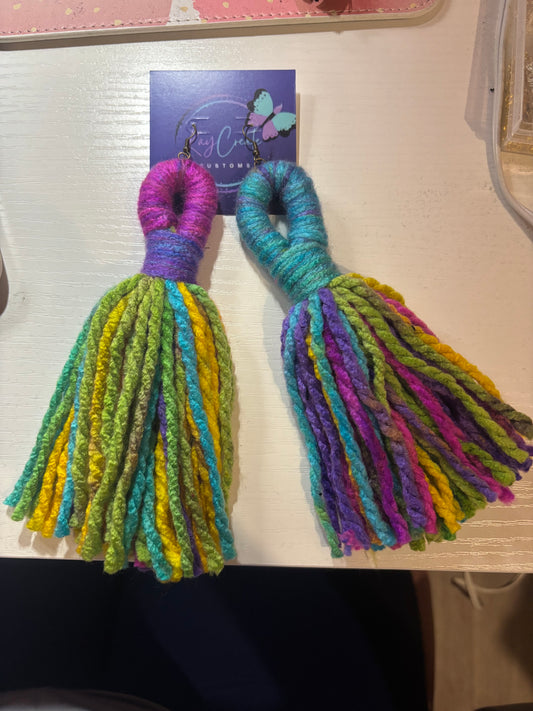 Fiesta Fringe Yarn Tassel Earrings