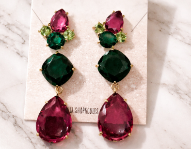 Jewel Cascade Statement Drop Earrings