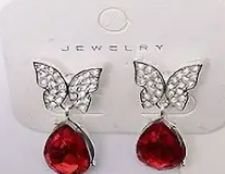 Polished Butterfly Teardrop Dangle Earrings