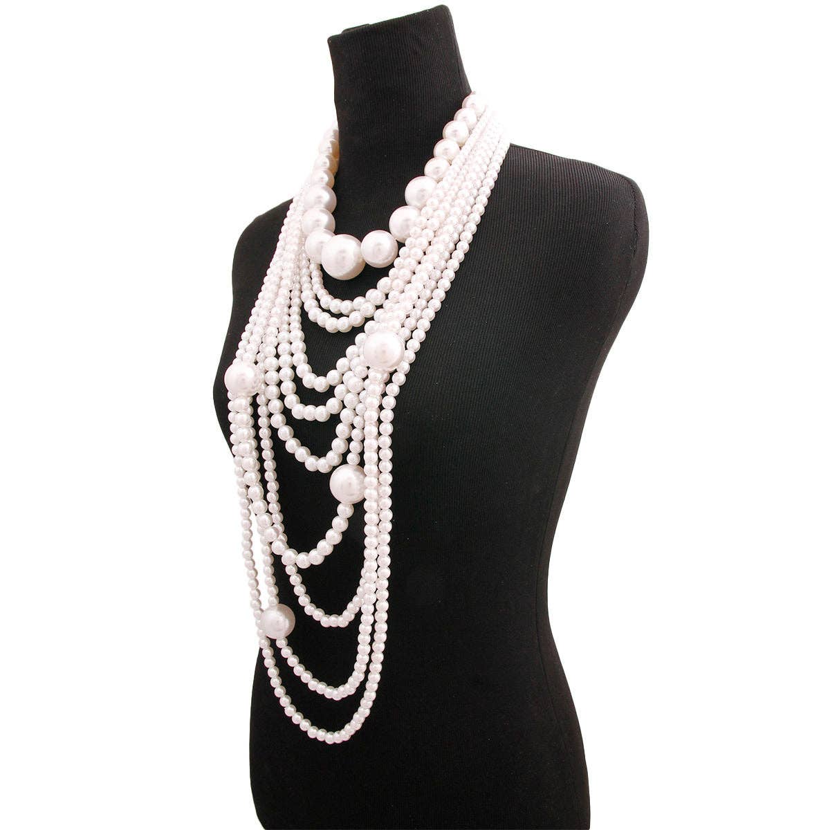 Long Cream Pearl Necklace Set|20 inches: Color / Gold / 20 inches