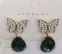 Polished Butterfly Teardrop Dangle Earrings