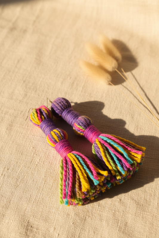 Carnival Soul Tassel Earrings styled photo