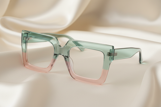 Mint to Pink Ombré Oversized Square Frames