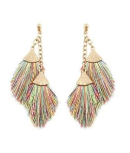 Fiesta Fringe Gold Tassel Drop Earrings